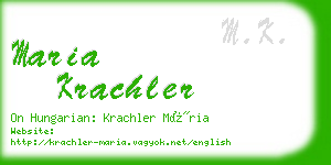 maria krachler business card